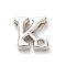 Rack Plating Brass Cubic Zirconia Beads, for Personalized Name Necklaces Making, Long-Lasting Plated, Lead Free & Cadmium Free, Alphabet, Letter K, 12.5x14x4.8mm, Hole: 2.7mm