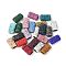 Rhinestone Clay Pave Brass Beads, Rectangle, Mixed Color, 14x8x6mm, Hole: 5.5x3mm