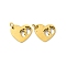 304 Stainless Steel Charms, with Jump Ring, Heart with Footprint Charm, Ion Plating(IP), Golden, 12.5x14.5x1.5mm, Hole: 3.5mm