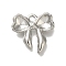 304 Stainless Steel Cabochon Settings for Enamel, Bowknot, Stainless Steel Color, 18x18x3.5mm, Hole: 1.8mm