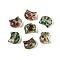 Picasso Transparent Glass Beads, Cat, Lime Green, 8~8.5x9.5~10x5.5~6mm, Hole: 1mm, About 750pcs/pound