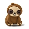 Silicone Beads, Brown, Focal Beads, Sloth, 30x22x17.5~18mm, Hole: 2mm