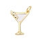 Brass Pave Cubic Zirconia 
Pendants, with Enamel, Cup Charms, Long-Lasting Plated, Lead Free & Cadmium Free, Rack Plating, Real 18K Gold Plated, with Jump Ring, White, 17.5x13x2.5mm, Hole: 3.3mm