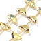 Electroplate Transparent Glass Beads, Moon, Faceted, Half Plated, Gold, 4.5x10x3.5mm, Hole: 0.9mm, about 49~50pcs/strand, 20.47~20.71''(52~52.6cm)