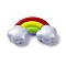 Resin Cabochons, Colorful, Rainbow, 15x26.5x7mm