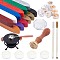 DIY Scrapbook Kits, with Wood Alloy Wax Furnace, Sealing Wax Sticks, without Wicks, Candle, Metallic Marker Pens, UV Gel Nail Art Tinfoil, Marble Pattern Porcelain Cup Coasters, Mixed Color, 9.8x7.6x6cm,