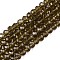 Glass Beads Strands, Faceted, Rondelle, Coffee, 10x8mm, Hole: 1mm, about 65~66pcs/strand, 20.8~21.2 inch(53~54cm)