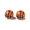 Spray Painted Wooden Beads, Round, Chocolate, Basketball, 8x7mm, Hole: 2mm
