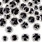 OLYCRAFT 32pcs Black Flatback Rhinestones Buttons DIY Craft Embellishments Buttons Decoration Brooch Flatback Button for Clothing Shoes Headband Wedding Bouquet - 4 Sizes