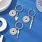 Alloy Keychain, with 
304 Stainless Steel Keychain Clasp, Flat Round, Antique Silver & Stainless Steel Color, 57~67.5mm, 3pcs/set