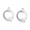 Tarnish Resistant 304 Stainless Steel Charms, Laser Cut, Alphabet, Stainless Steel Color, Letter.Q, 12.5x9.5x0.8mm, Hole: 1mm
