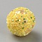 Opaque Acrylic Beads, Round, Yellow, 15.5x14.5mm, Hole: 2.3mm