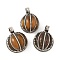 Brass Resin Pendants, Imitation Beeswax, Half Round, Antique Silver, 34~34.5x24.5~27.5x19.5~20.5mm, Hole: 6.5~7mm