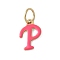 304 Stainless Steel Enamel Charms, with Jump Ring, Ion Plating(IP), Golden, Letter P, 12x8.5x1mm, jump ring: 6x0.8mm, 4.5mm inner diameter