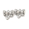 Brass Charms, Bowknot Charms, Platinum, 10x11x3.5mm, Hole: 1.2mm