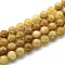 Natural Quartz Beads Strands, Dyed, Round, Imitation Citrine, Goldenrod, 10~10.5mm, Hole: 1~1.2mm, about 37~38pcs/strand, 14.76~15.16 inch(37.5~38.5cm)