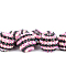 Resin Rhinestone Beads, Round with Stripe Pattern, for DIY Jewelry Making, Beadable Pens and Crafts, Rose, 20x17.5mm, Hole: 2.7mm