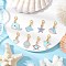 8Pcs Sea Animal Alloy Enamel Pendant Decorations, with Zinc Alloy Lobster Claw Clasps, Mixed Shapes, 25~36mm