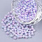 Rainbow ABS Plastic Imitation Pearl Beads, Gradient Mermaid Pearl Beads, Round, Pink, 5.5~6x5~5.5mm, Hole: 1.5mm, about 5000pcs/500g