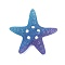 Gradient Color Opaque Resin Decoden Cabochons, Starfish, Dodger Blue, 50x50x13.5mm