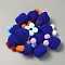 Woolen Crochet Mini Hat with Double Pom Pom Ball, Ornament Accessories, Blue, 35x31x28mm