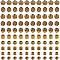 100Pcs 10 Styles Tibetan Style Alloy European Beads, Large Hole Beads, Mixed Shapes, Antique Golden, 10pcs/style