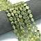 Natural Prehnite Beads Strands, Faceted Hexagonal Cut, Flat Round, with Seed Beads, 8x5mm, Hole: 0.8mm, about 36pcs/strand, 15.16''~15.24''(38.5~38.7cm)