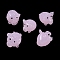 Handmade Lampwork Enamel Beads, Hand Drawn Beads, Pig, Pink, 14.5x16x19.5mm, Hole: 1.5mm