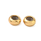 Brass Beads, with Rubber Inside, Slider Beads,  Rondelle, Real 18K Gold Plated, 7x3.5mm, Hole: 1.4mm