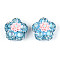 Flower Shape Polymer Clay Rhinestone Beads, with Resin & ABS Plastic Pearl, for Beadable Pens, Keychains, Jewelry and Crafts, Sky Blue, 25.5x26.5x18.5mm, Hole: 1.8mm