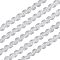 Polyester Ribbon, with Card, Flat with Wave Pattern, Garment Accessories, Silver, 3/8 inch(10mm), 25 yards/card