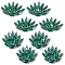 Glass Clothing Patches, Peacock Tail, Green, 39x59x6mm