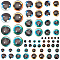 130Pcs 31 Styles Glass Cabochons, Half Round/Dome with Eye Pattern, Mixed Color, 6~30x3~7.5mm