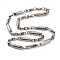 201 Stainless Steel Column Links Necklace, with 304 Stainless Steel Clasps, Stainless Steel Color, 23.43 inch(59.5cm)