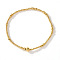 Round Brass Beaded Stretch Bracelets, Gold, Inner Diameter: 6.50 inch(16.5cm)