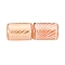 Electroplate Glass Beads, Column with Stripe Pattern, Light Salmon, 11.5~12x8~8.5mm, Hole: 1.2~1.4mm