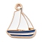 Alloy Pendants, with Enamel, Navy Style Charms, Sailboat, 18x15x1.5mm, Hole: 1.8mm