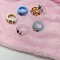 6Pcs Acrylic Finger Rings, with Rhinestones, Mixed Color, Inner Diameter: 17mm