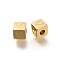 Ion Plating(IP) 304 Stainless Steel Beads, Cube with Letter, Real 14K Gold Plated, Letter V, 5x5x5mm, Hole: 2mm