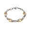 201 Stainless Steel Rhombus Byzantine Chain Bracelets, with 304 Stainless Steel Clasps, Golden & Stainless Steel Color, 8-5/8 inch(22cm)