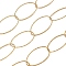 304 Stainless Steel Oval Link Chains, Soldered, with Spool, Ion Plating(IP), Golden, 34.5x19.5x1.5mm