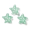 Handmade Lampwork Beads Strands, Star with Polka Dot Pattern, Turquoise, 13~14.5x15~15.5x6.5~7mm, Hole: 1.2mm, about 29~30pcs/strand, 35.6~37.5cm