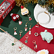 Alloy Enamel Christmas Theme Pendant Locking Stitch Markers HJEW-AB00085-5