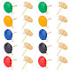UNICRAFTALE 20pcs 5 Colors Flat Round Enamel Stud Earrings Stainless Steel Ear Studs Mixed Color Earring Findings with Loop and Ear Nuts for DIY Jewelry Making STAS-UN0027-72-1