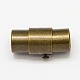 真鍮製ロッキングチューブマグネットクラスプ  コラム  アンティークブロンズ  18x10mm  穴：8mm X-KK-Q089-AB-1