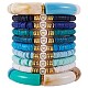 10pcs 10 bracelets extensibles perlés heishi en argile polymère faits à la main avec coeur BJEW-SW00036-03-1