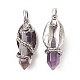 Natural Amethyst Pointed Pendants G-C051-01I-3