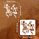 FINGERINSPIRE Dance Tribe Man Painting Stencil 11.8x11.8inch Hollowed Musicians Dancers Drawing Template Plastic PET Ethnic Style Stencil Decorative Human Theme Stencil for Home Wall Door Decoration DIY-WH0391-0552-2