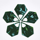 セルロースアセテート（樹脂）ペンダント  五角形  濃い緑  41.5x32.5x2mm  穴：11x10mm KY-S158-54D-1