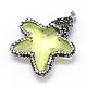 Starfish Glass Rhinestone Pendants GLAA-N0019-06-4
